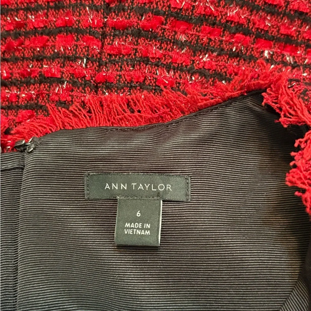 Ann Taylor Textured Red Midi Dress - Picture 6 of 15